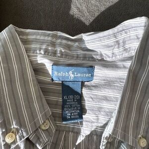 Ralph Lauren Men's Light Gray Striped Shirt